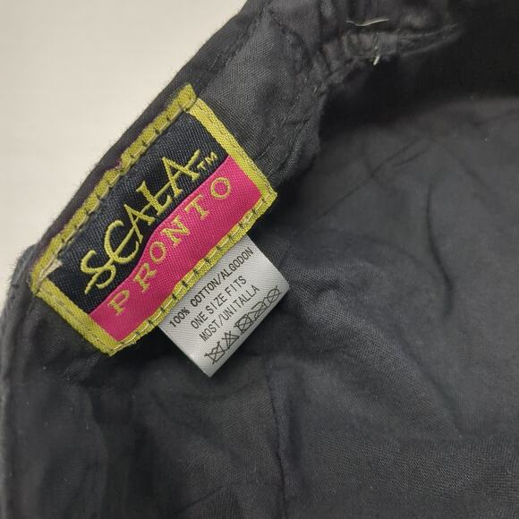 Scala Pronto Fitted Cadet Army Cap Hat Solid Black One Size Buckle - Picture 9 of 9